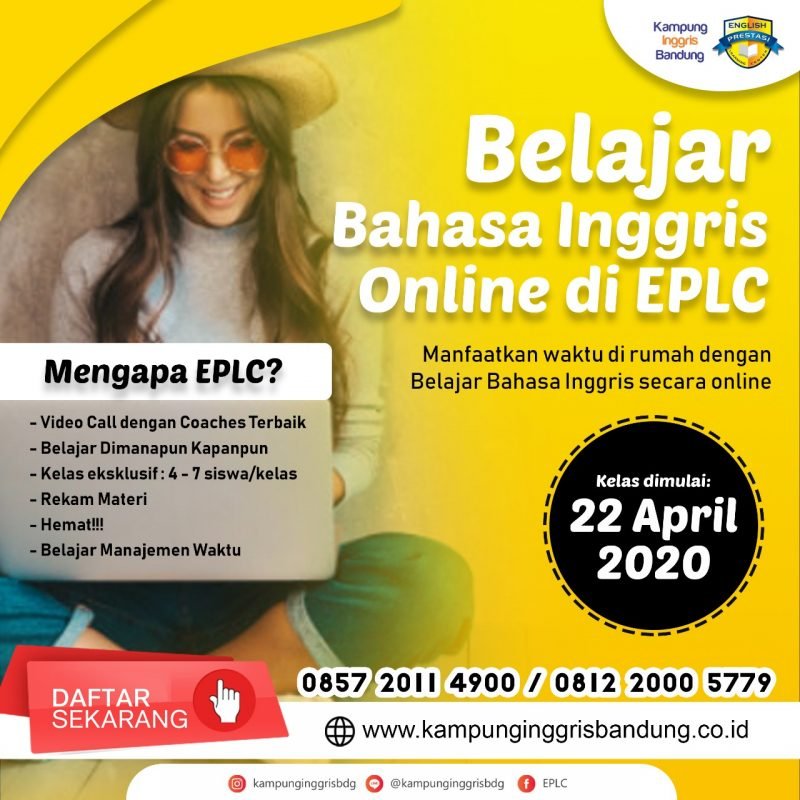 Melalui Kelas Online Eksklusif, E-PLC Kampung Inggris Bandung ingin tetap memberikan ruang belajar bersama secara virtual